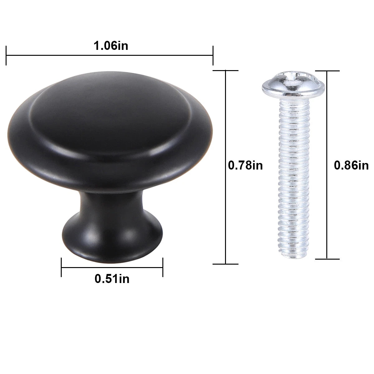 40PCS Black Drawer Knobs