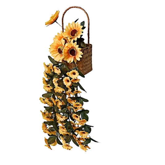 22" Silk Sunflowers Artificial Hanging Vine Bush