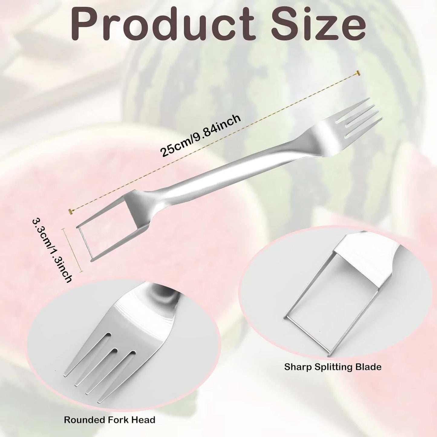 Watermelon Slicer Cutter – 2-in-1 Fork & Stainless Steel