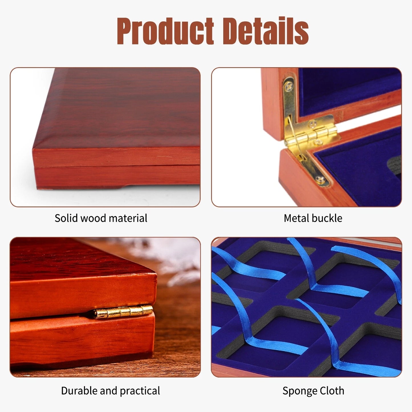 Solid Wood Storage Box for 6 Certified PCGS NGC Coin Slab Holders
