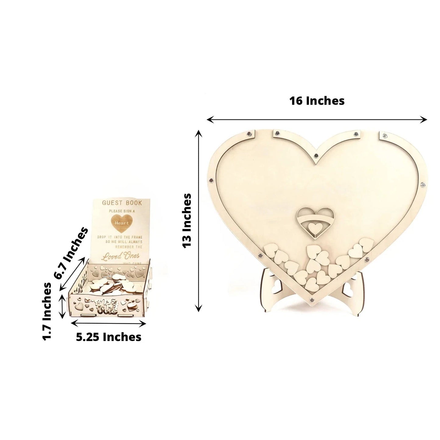Home Collection Natural Wooden Heart Drop Top Frame 13"