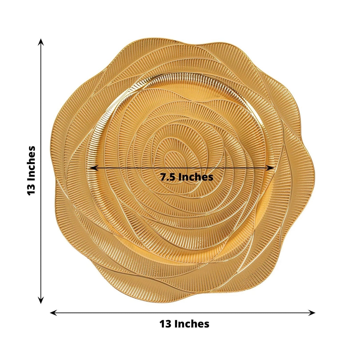 Home Collection Pack of 6 Gold Round Charger Plates 13 Inch