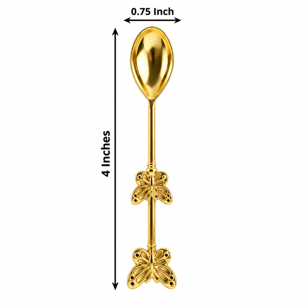 Home Collection Pack of 10 Gold Metal Butterfly Handle Coffee Spoons