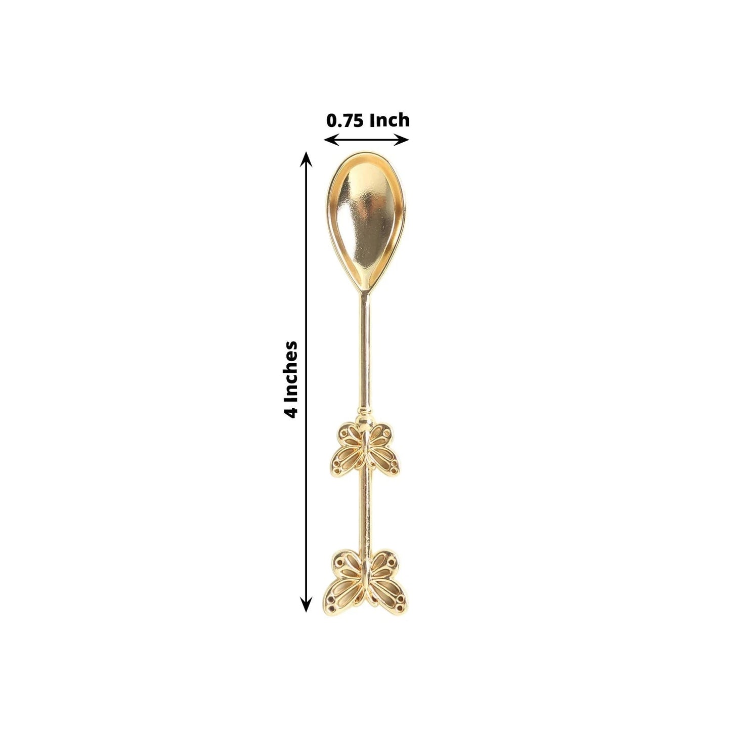 Home Collection Pack of 10 Gold Metal Butterfly Handle Coffee Spoons