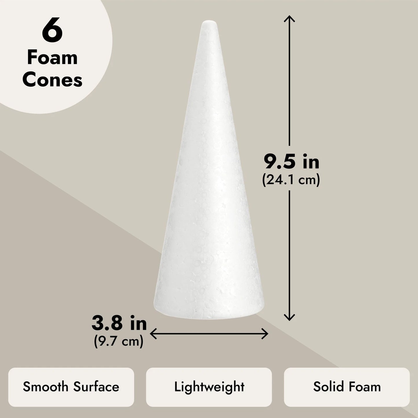 6-Pack Foam Cones for Crafts