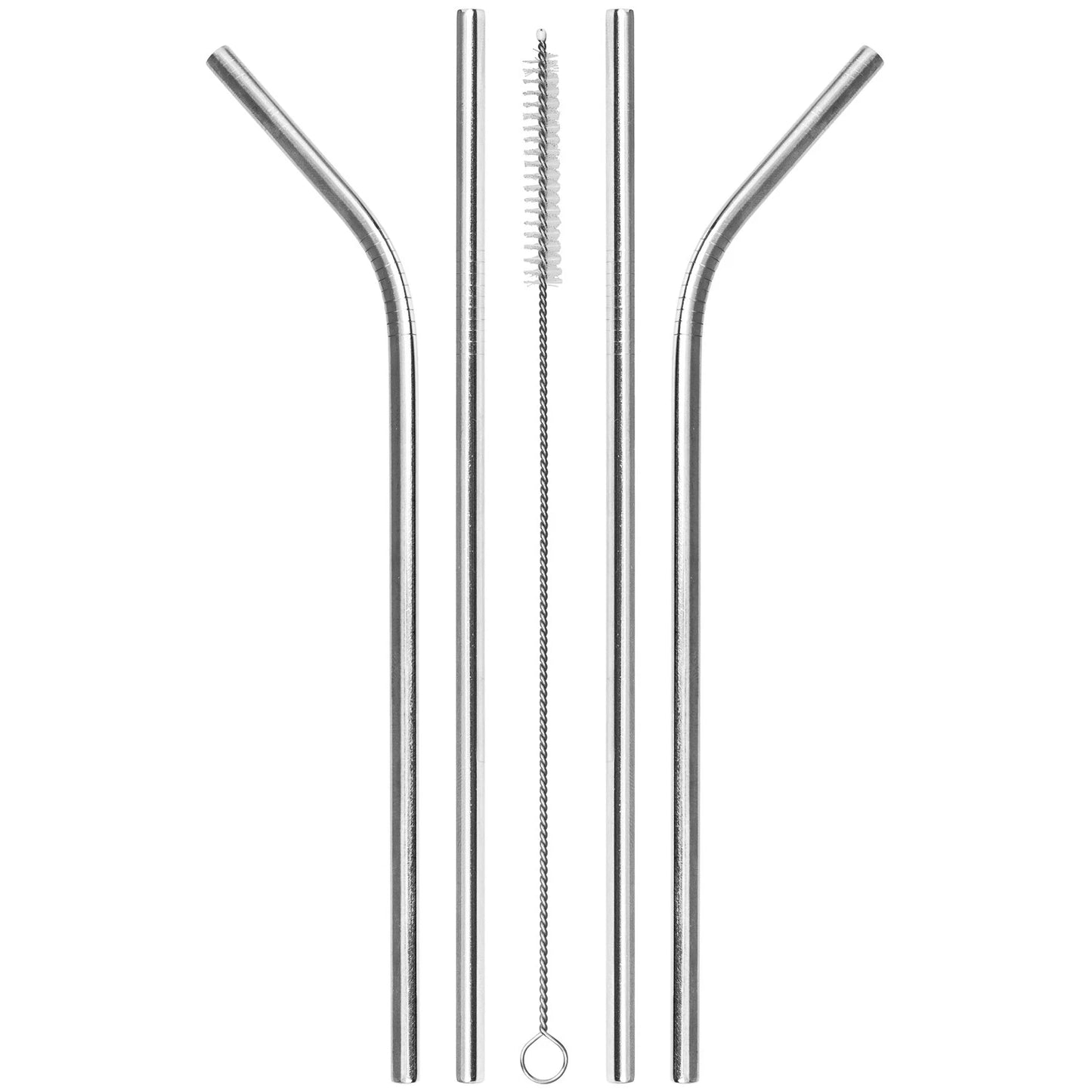 8 Pack Reusable Stainless Steel Metal Drinking Straws