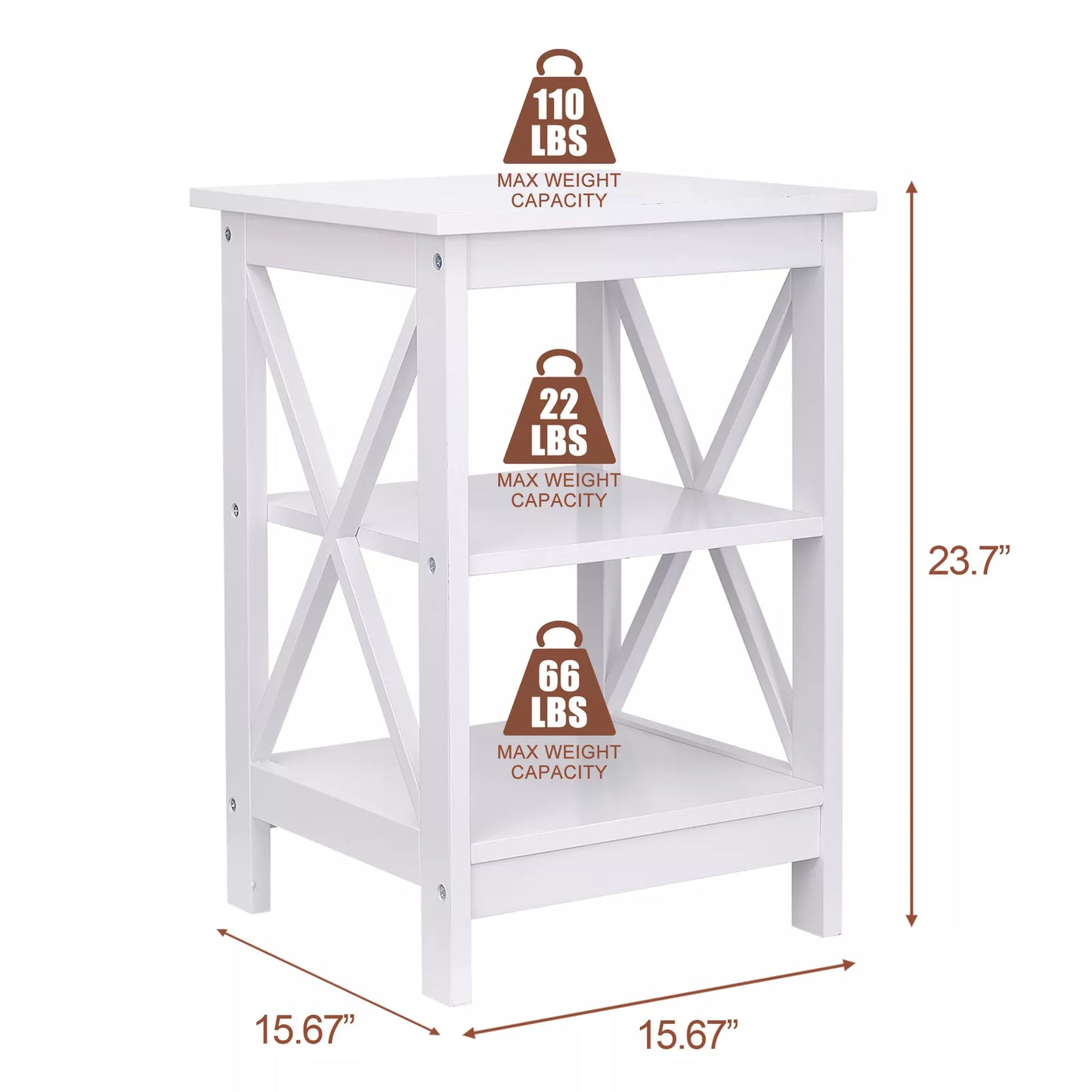 2-Piece 3-Tier End Table Set