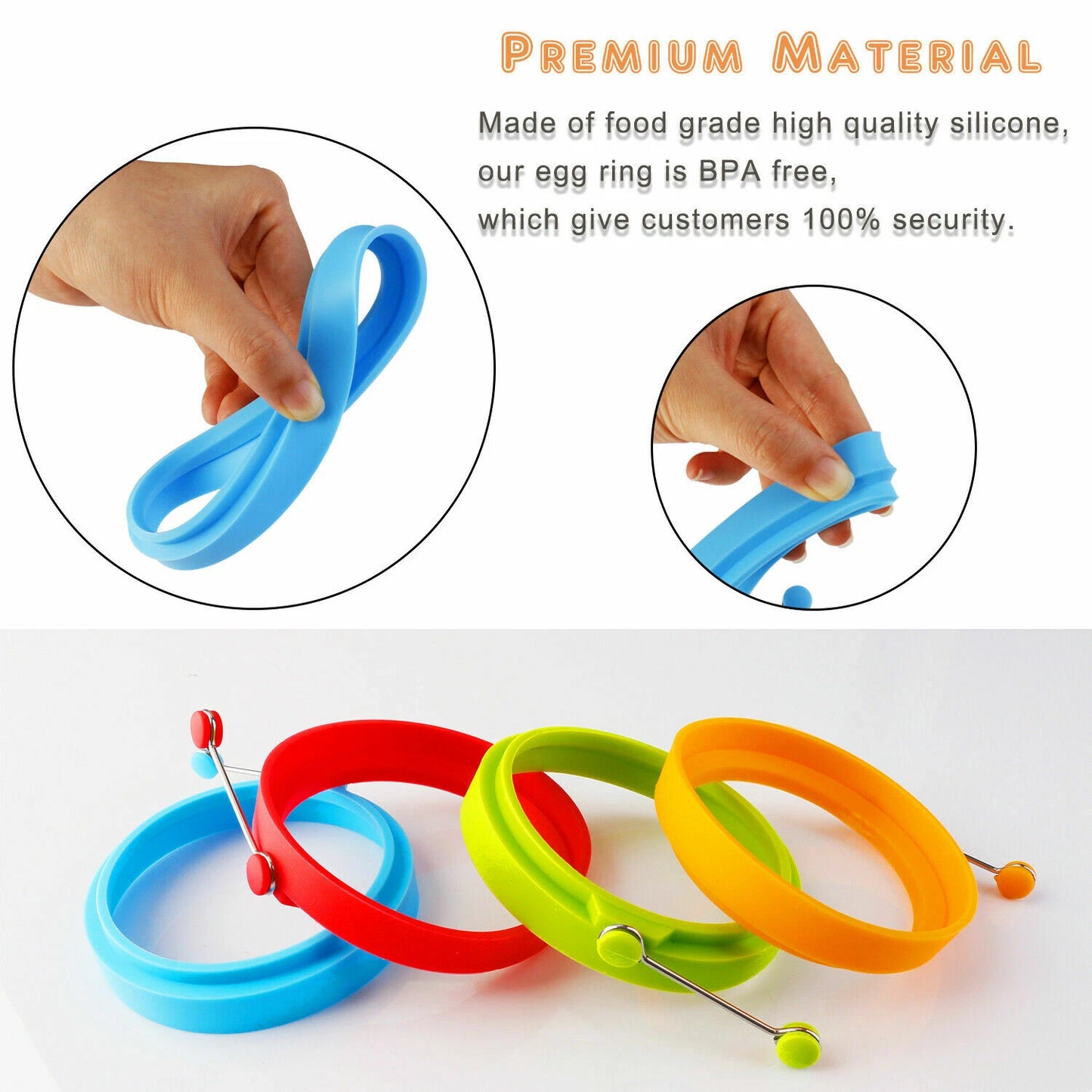 4-Pack Silicone Egg Frying Rings
