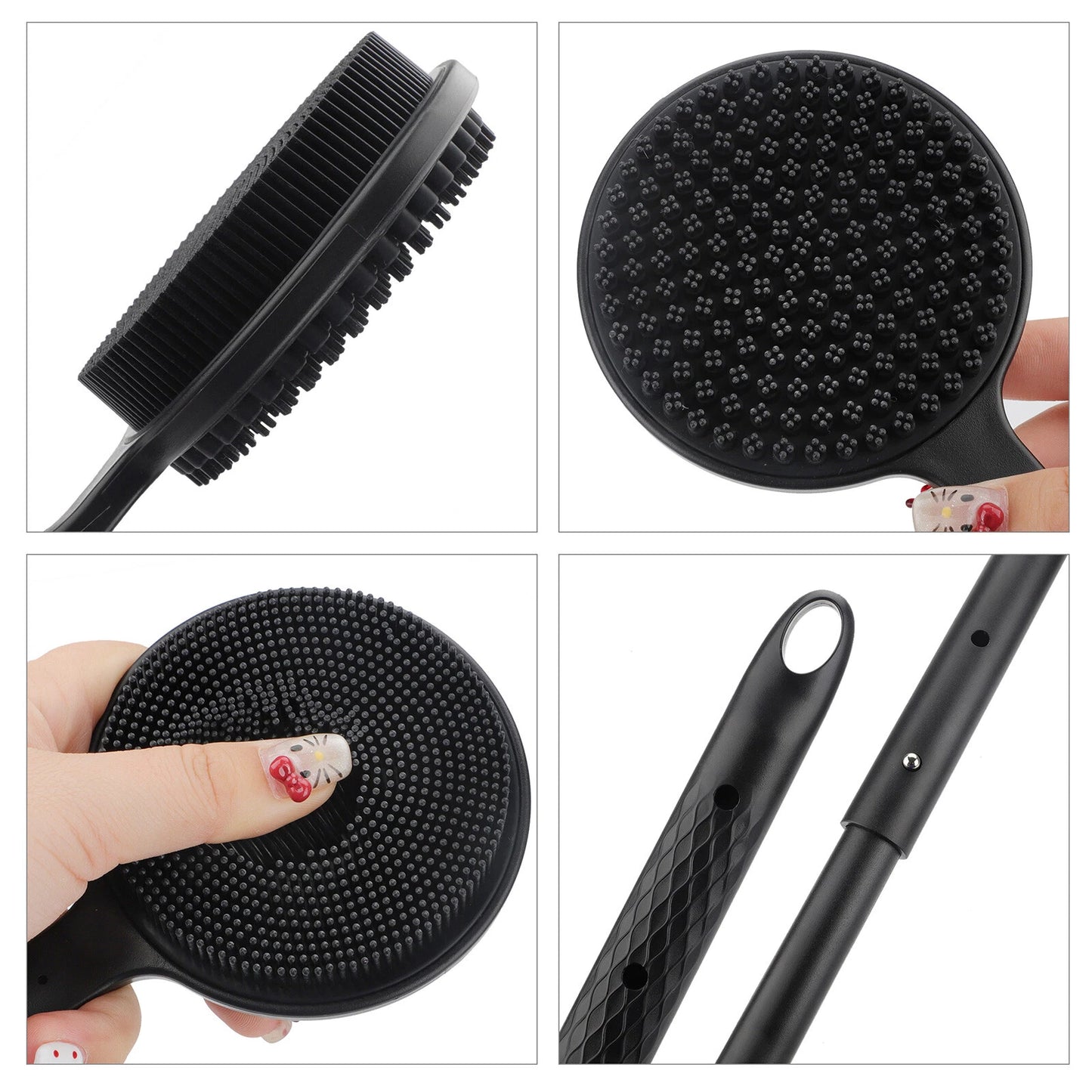 Silicone Bath Body Brush – 24" Long Handle