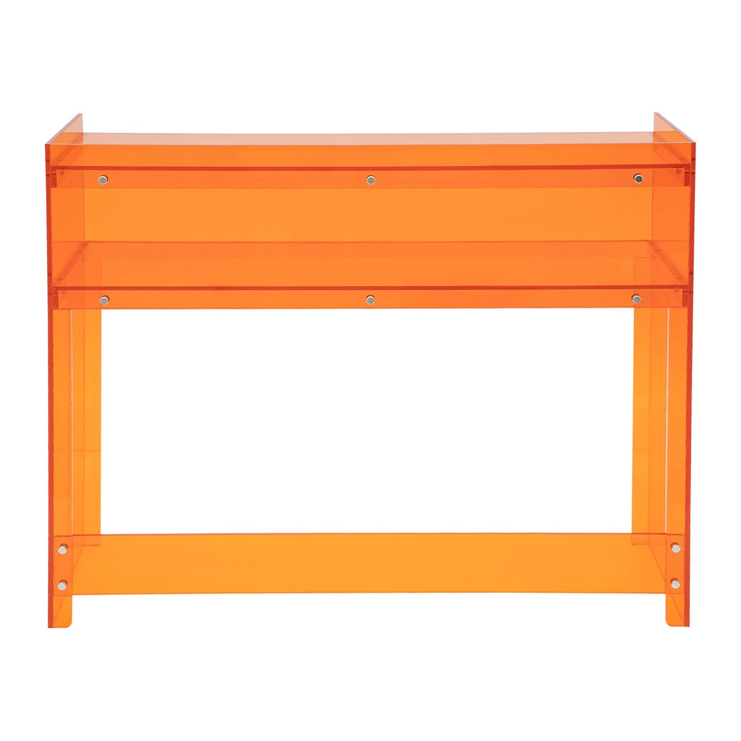 Entryway Table Acrylic Desk with Open Shelves