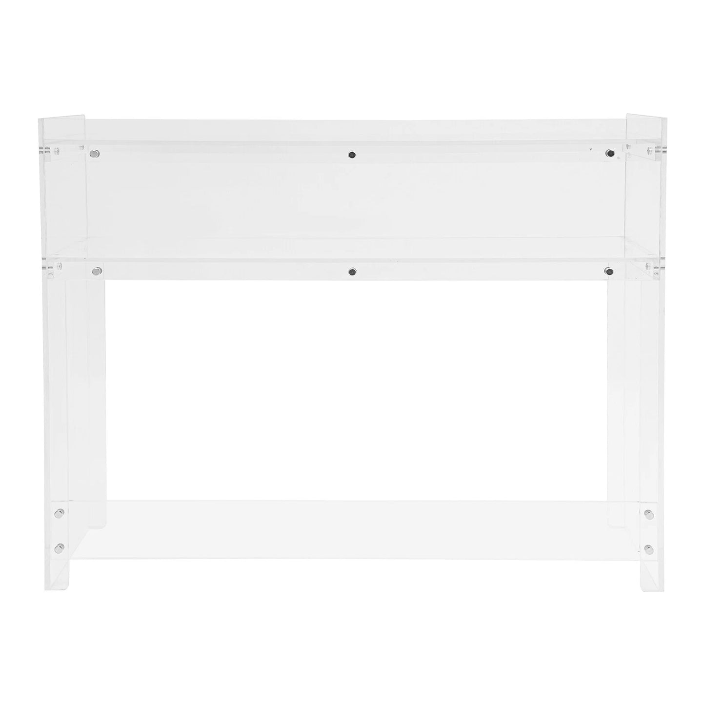 Entryway Table Acrylic Desk with Open Shelves