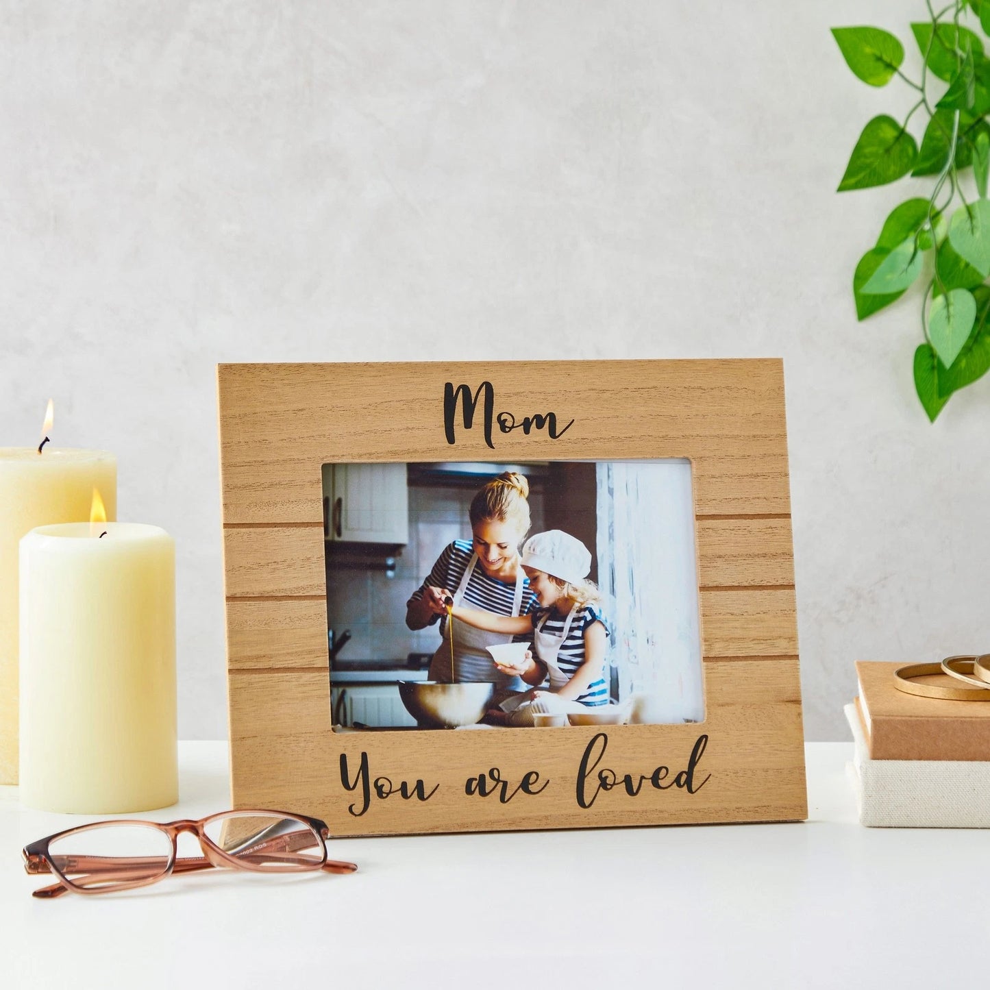 Mother’s Day Rustic Wooden Picture Frame – Fits 5x7 Photos