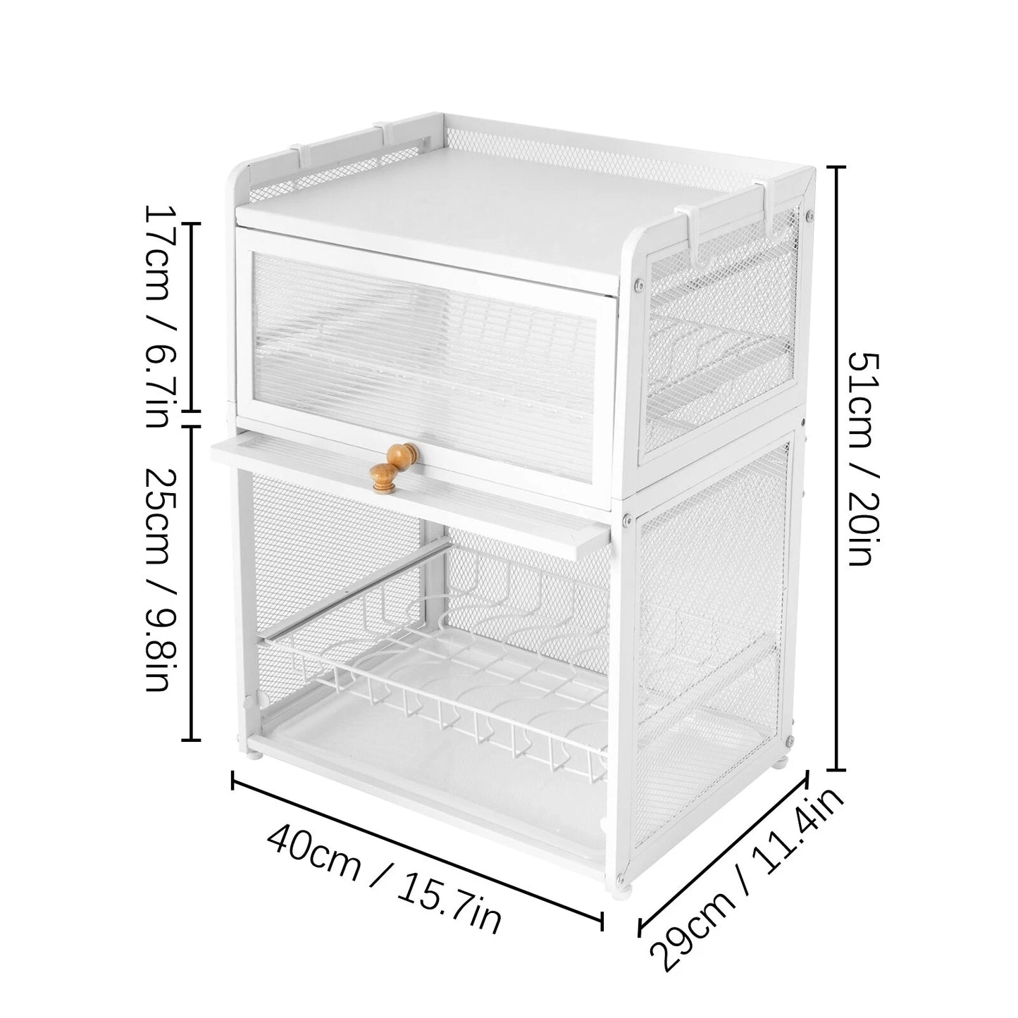 3-Tier Dish Drainer Rack Kitchen Drying Rack with Utensil Holder