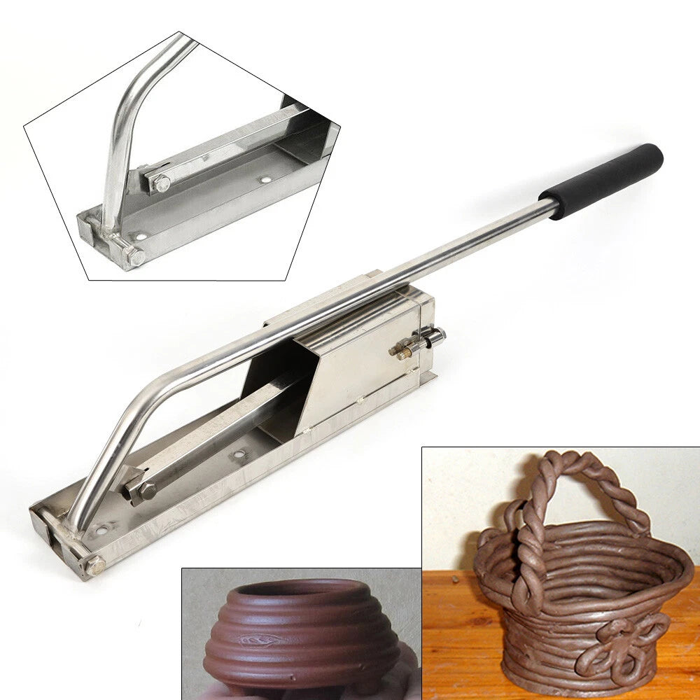 Stainless Steel Pottery Clay Extruder w/ 4 Dies