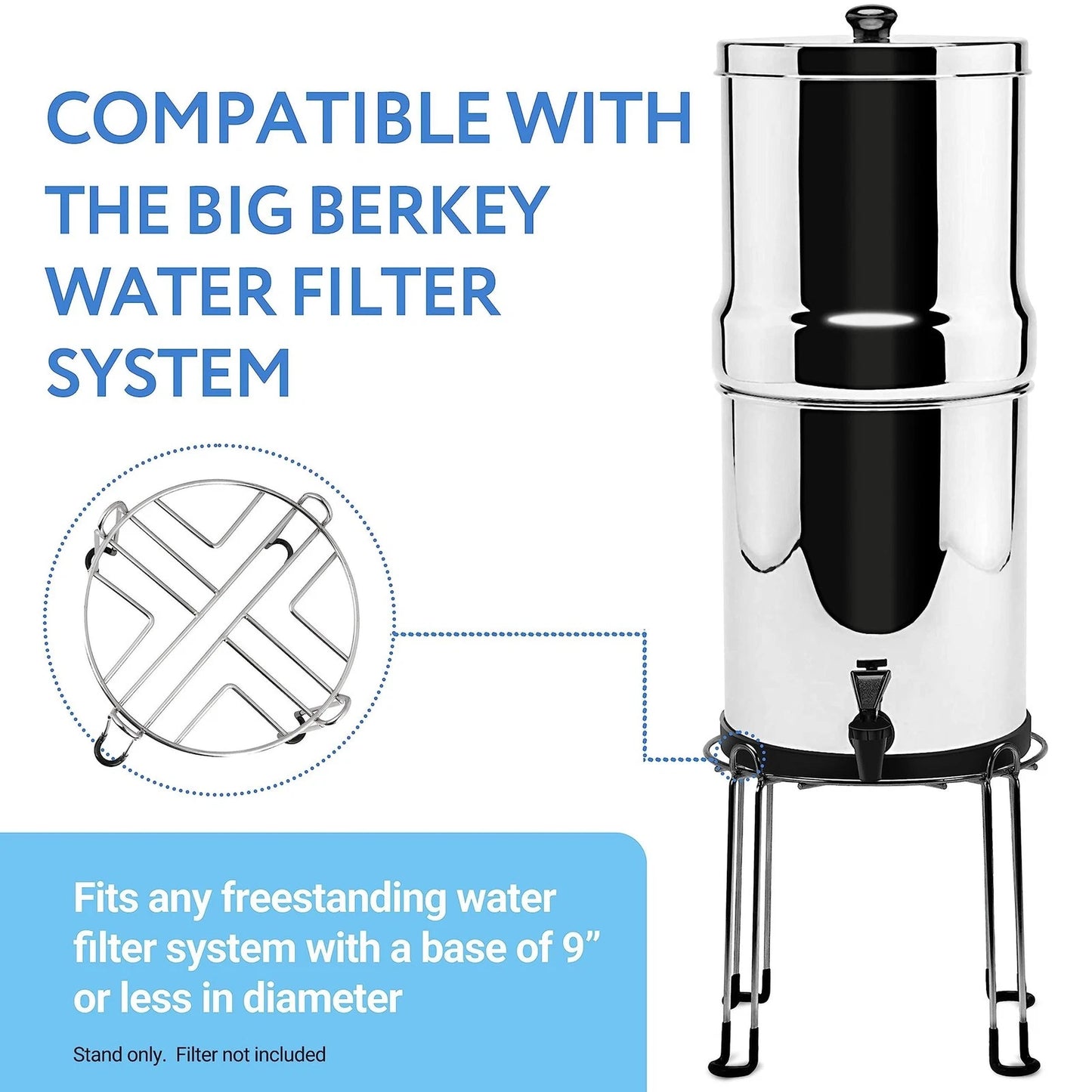 Extra Tall Stainless Steel Water Filter Stand