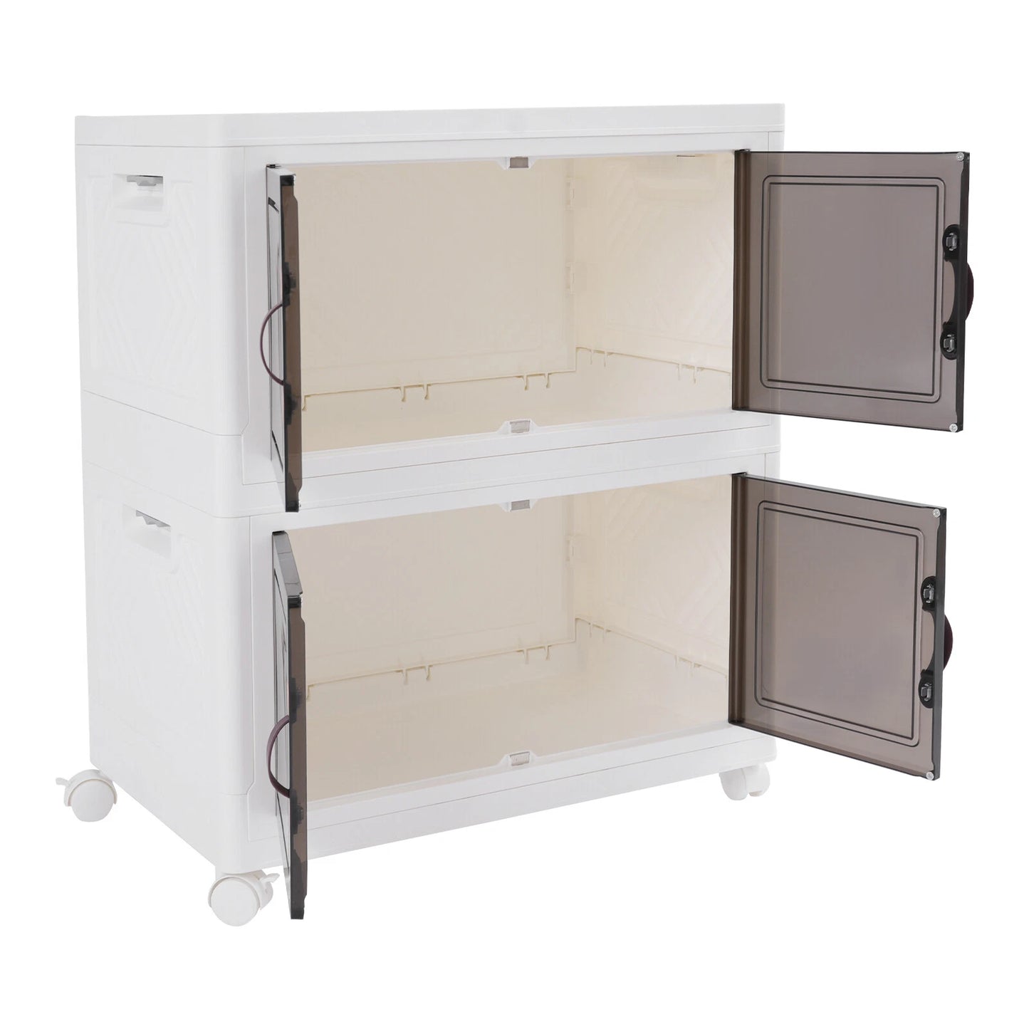 2-Tier Large Capacity Storage Cabinet with Wheels