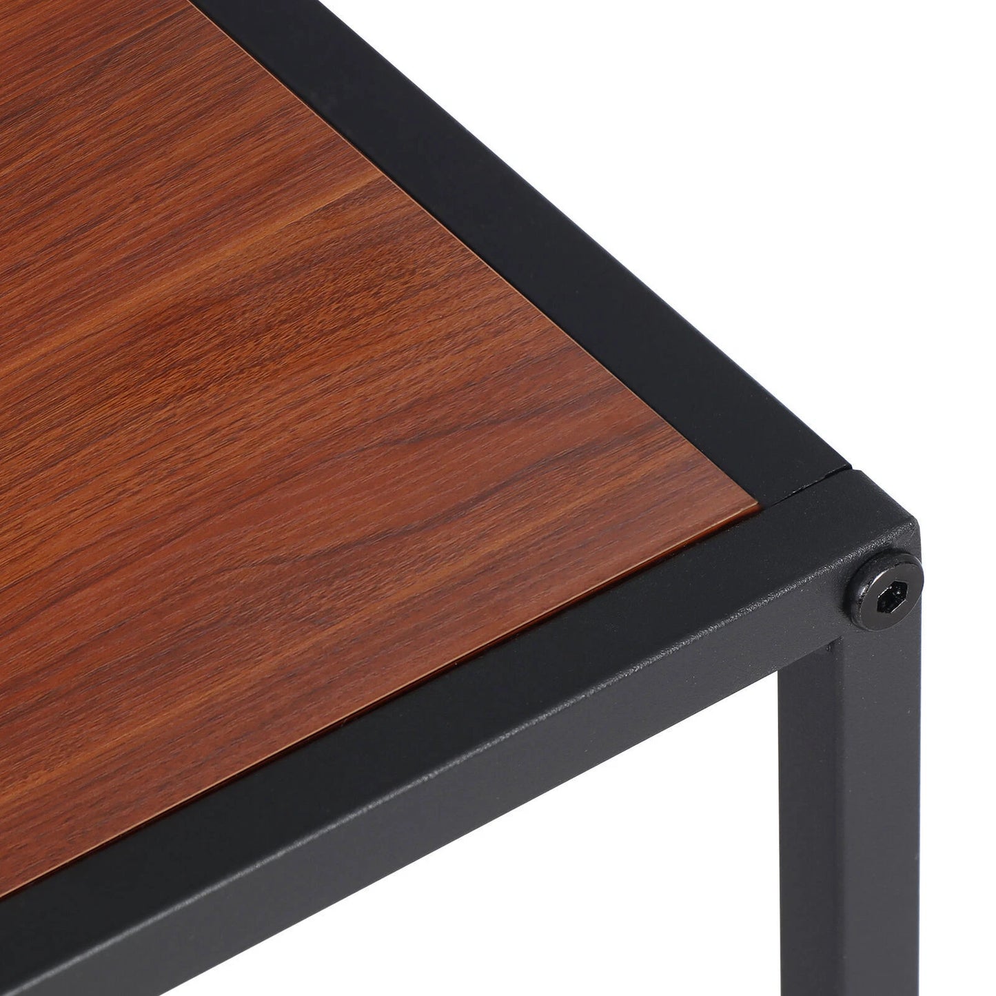 20" Side Table with Storage Basket & Wood Top