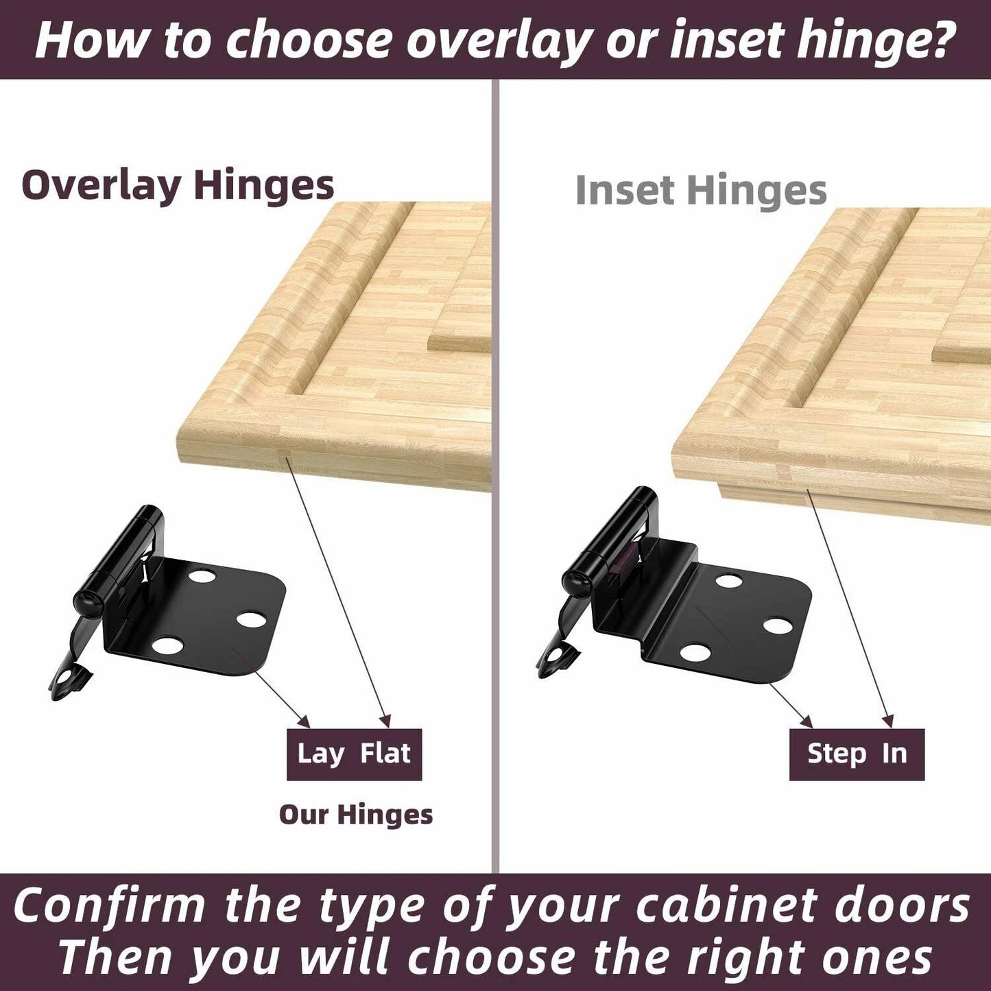 40Pcs Matte Black Cabinet Hinges