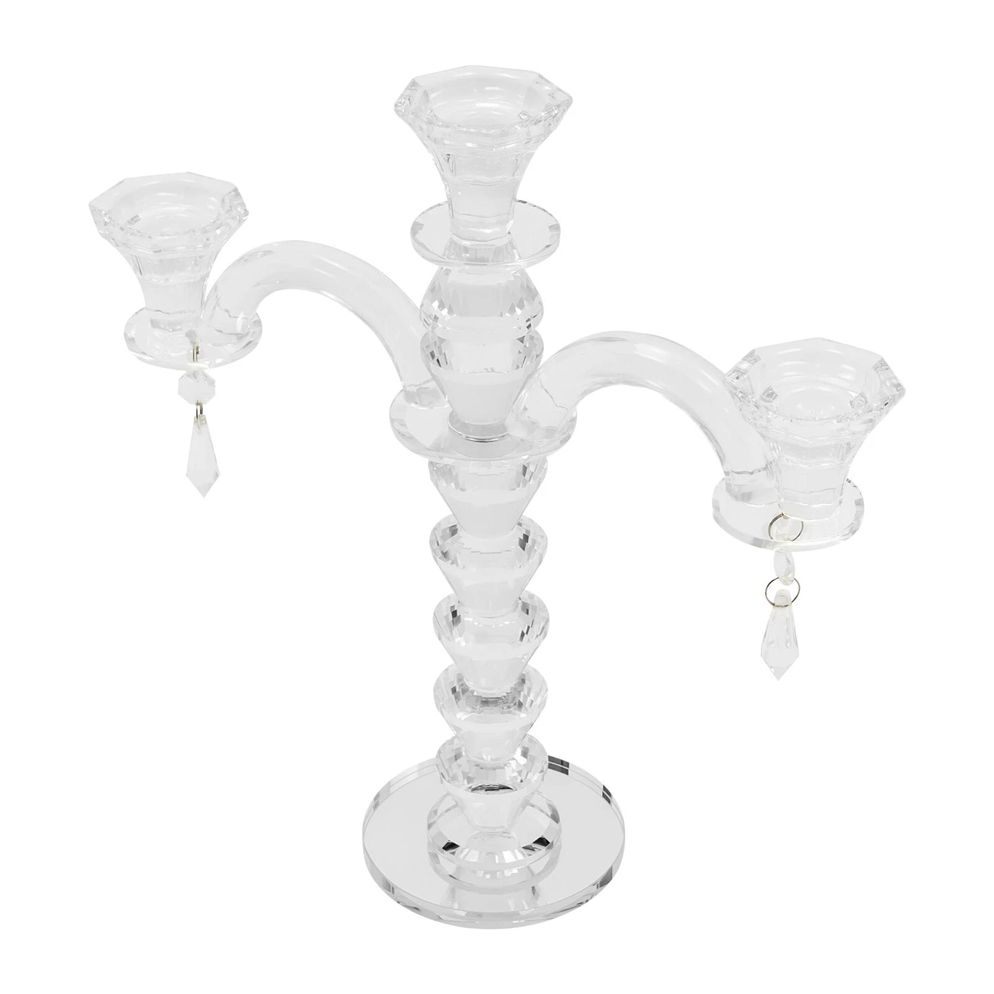 Artificial Crystal Glass Candle Holder