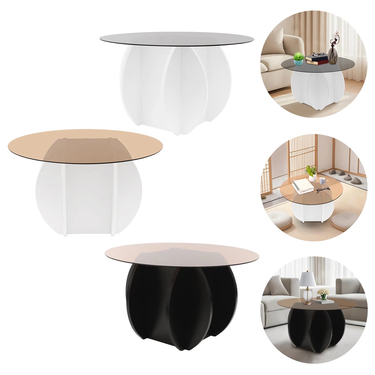 Round Glass Coffee Table – Tempered Glass
