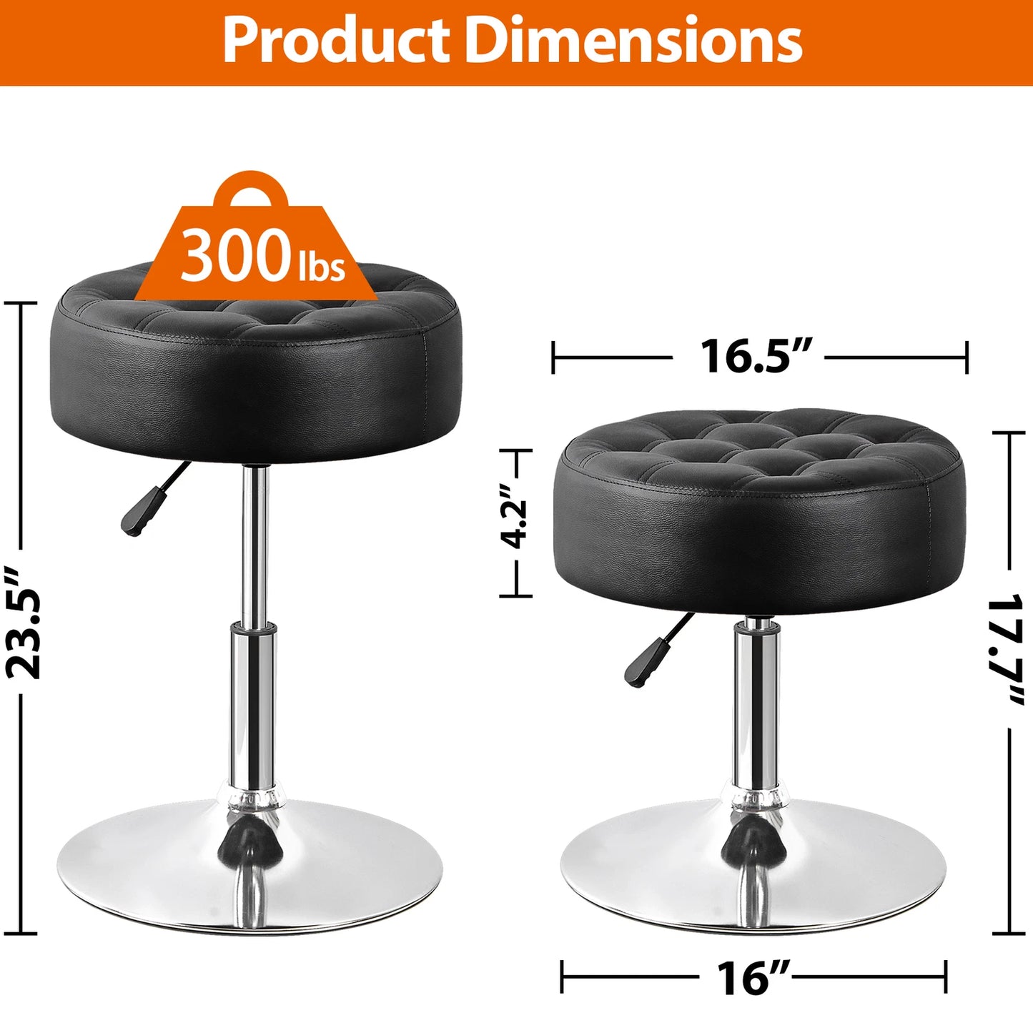 2 PCS Round Vanity Stool for Makeup Room