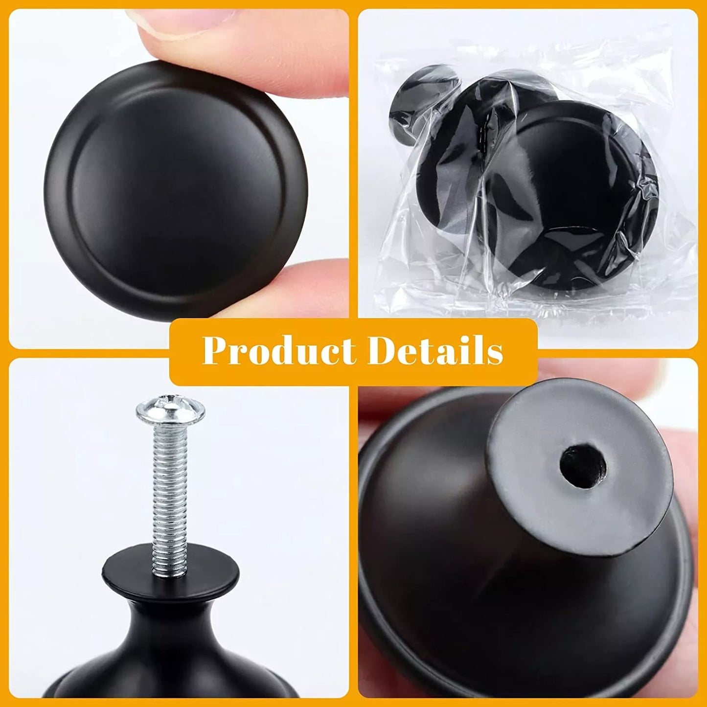 40PCS Black Drawer Knobs