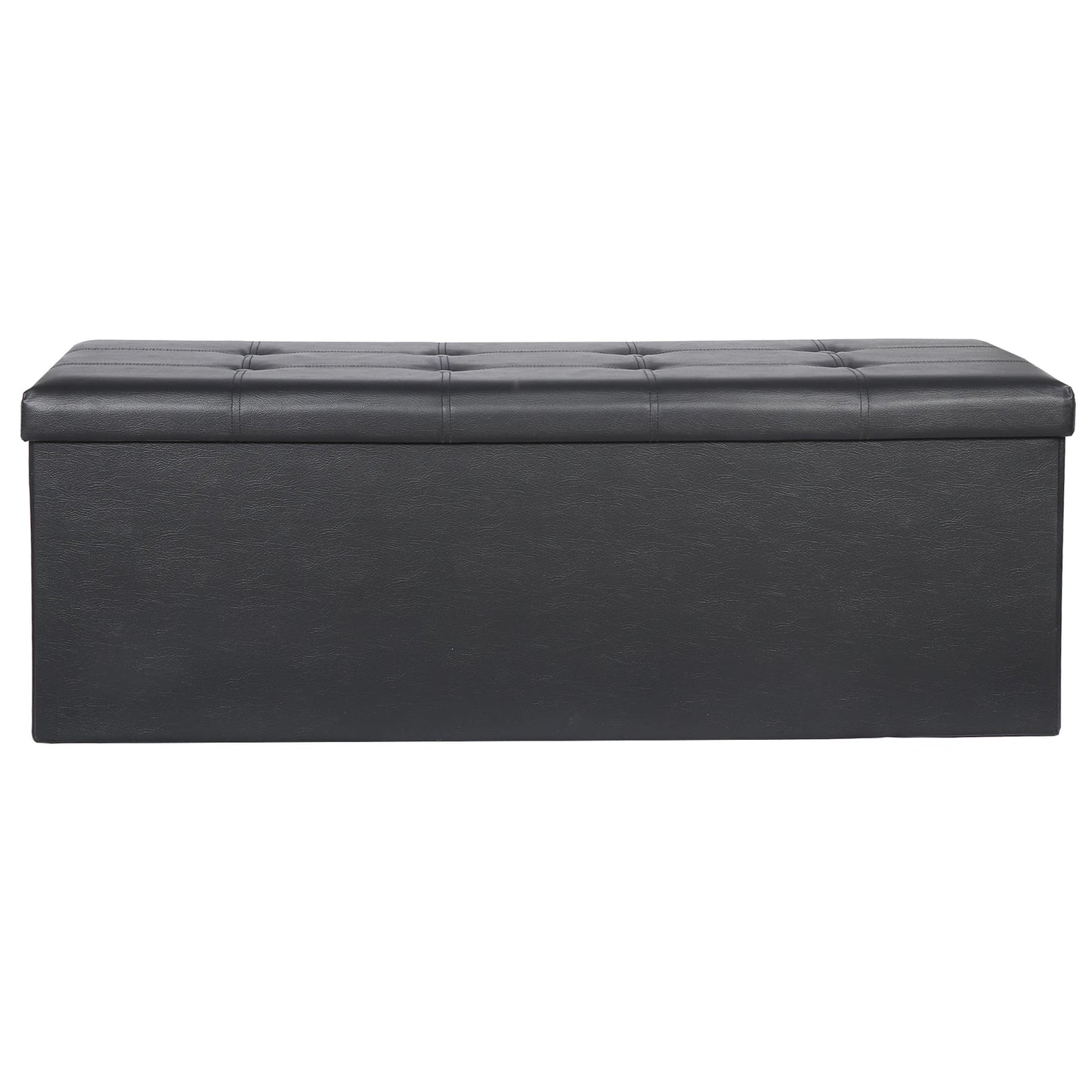 43-Inch Black Storage Ottoman Bench
