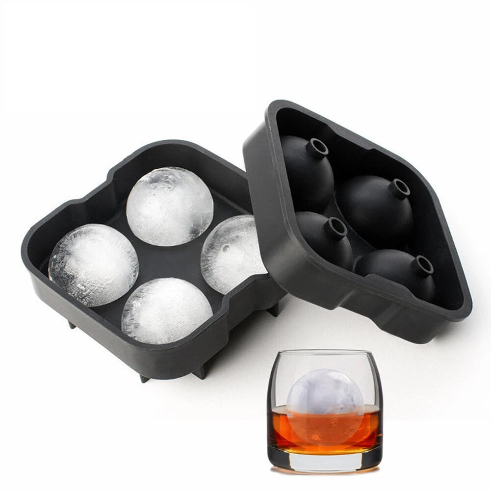 2-Pack 4-Slot Silicone Ice Ball Molds
