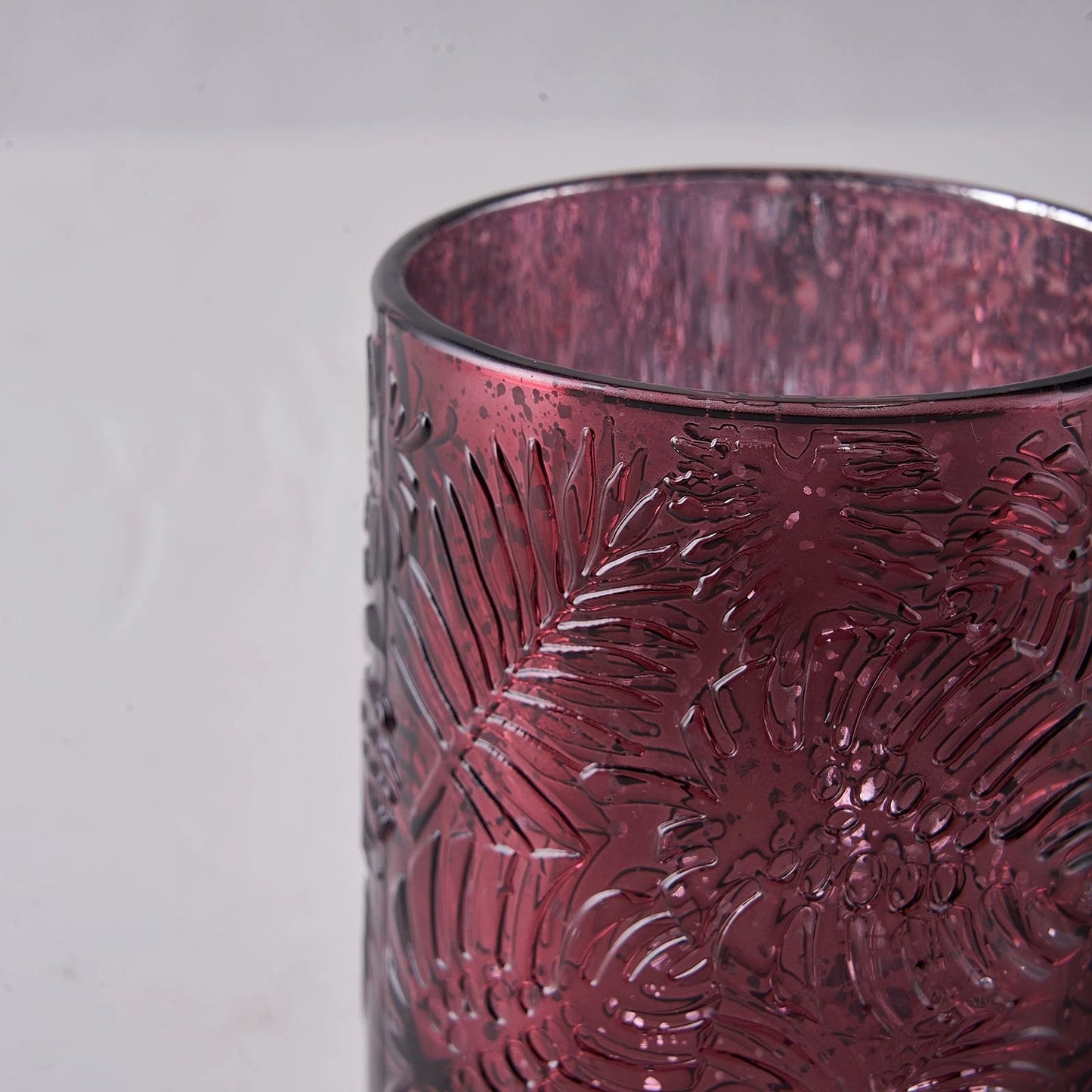 Home Collection 6-Piece 3" Mercury Glass Votive Candle Holders with Leaf Design