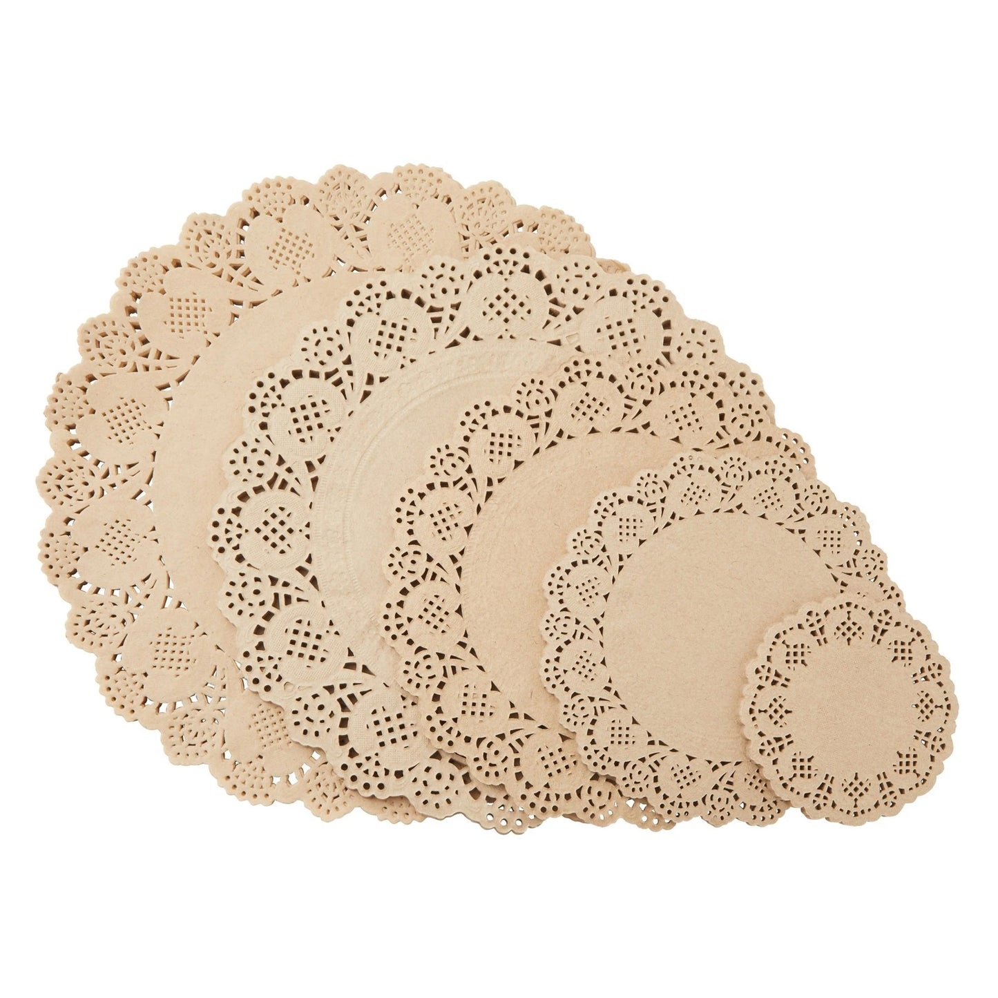 250 Pack Brown Round Paper Doilies