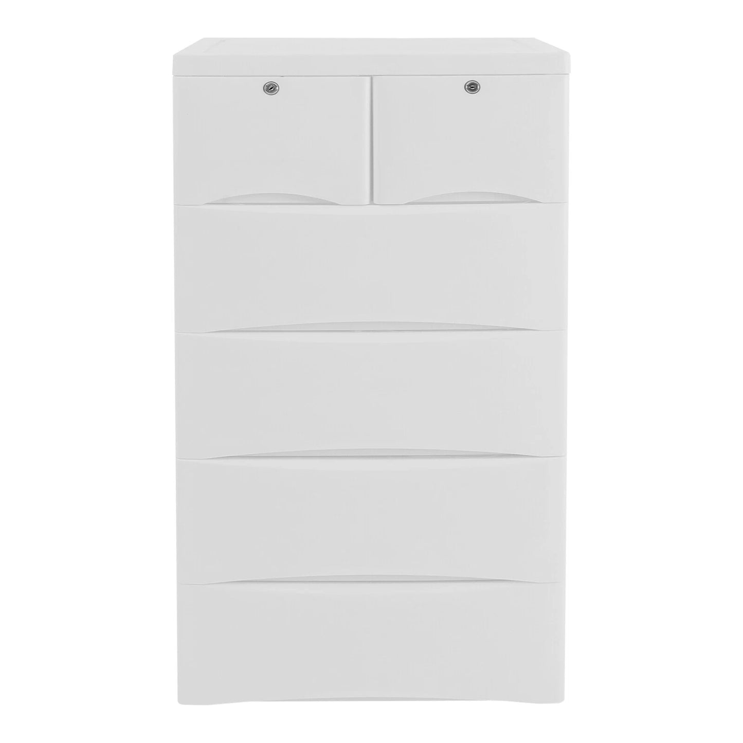6-Drawer White Tall Dresser – Narrow Space-Saver Storage Chest