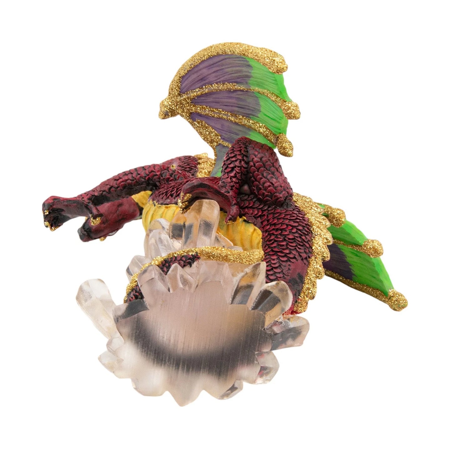 Mystical Dragons Wigfal Red Dragon Figurine with Illuminated Pedestal