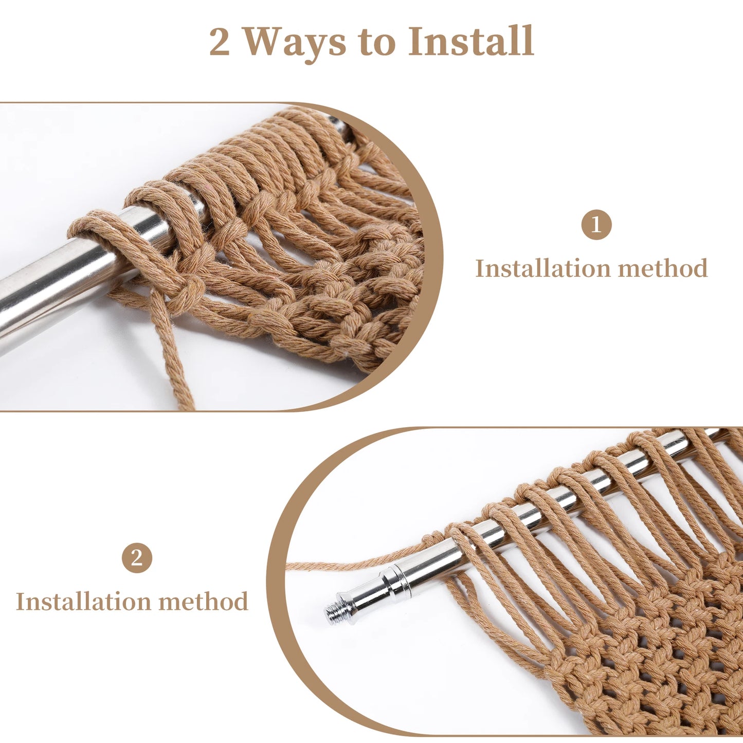 2Pcs Macrame String Curtain with Wooden Beads