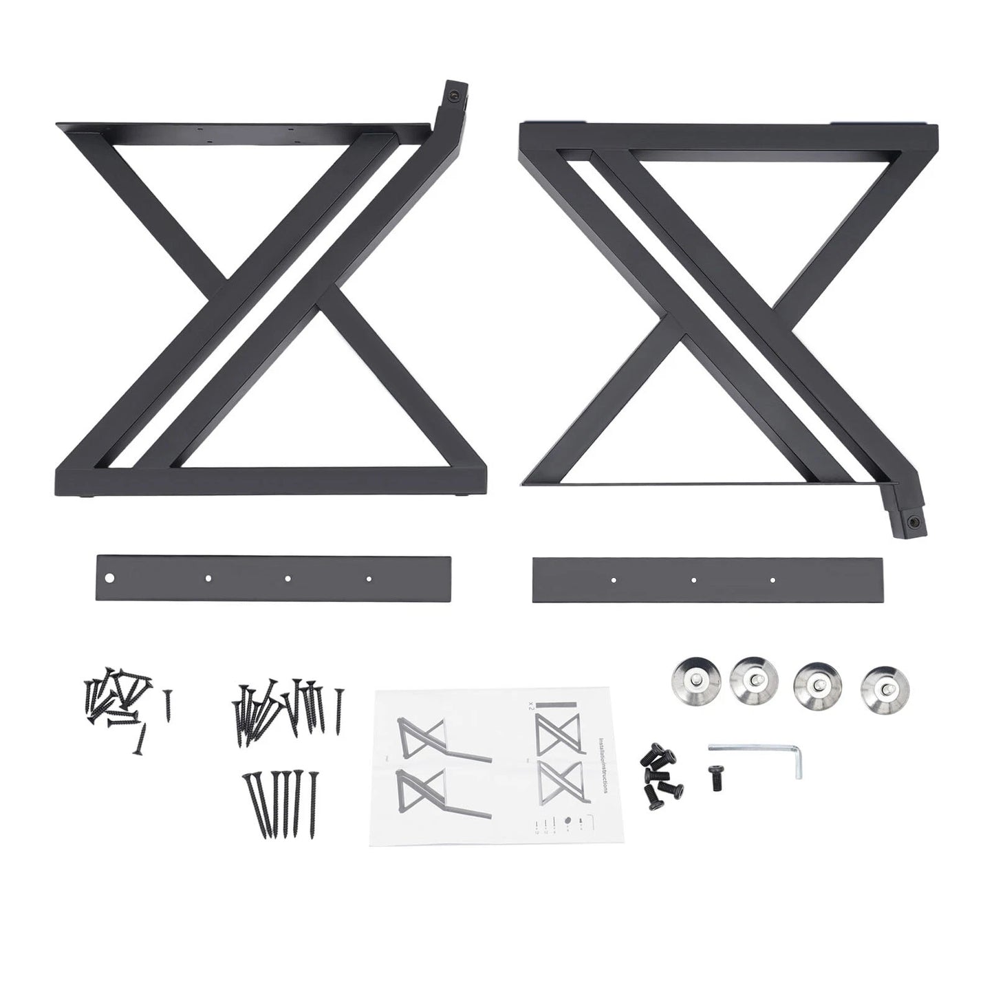 2PCS Z-Shaped Bench Legs with Backrest Bracket