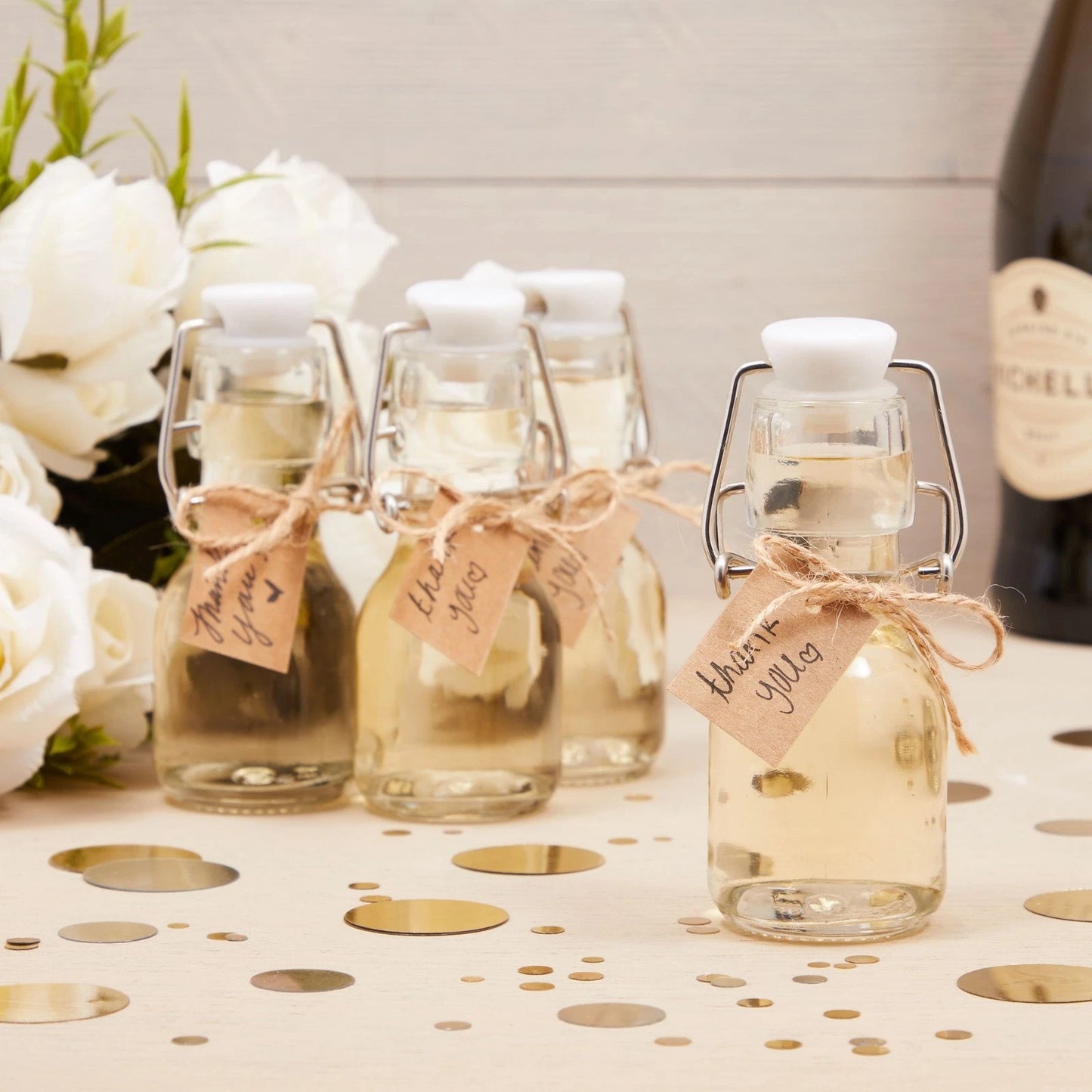15-Pack Mini Swing Top Glass Bottles