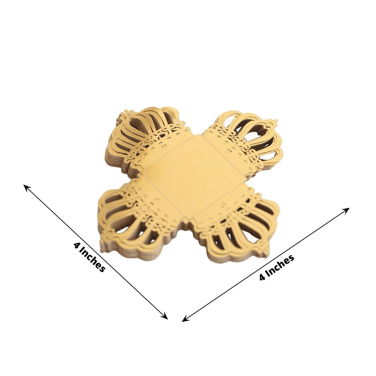 Home Collection Gold 50-Pack Metallic 4" Crown Mini Square Cupcake Liners