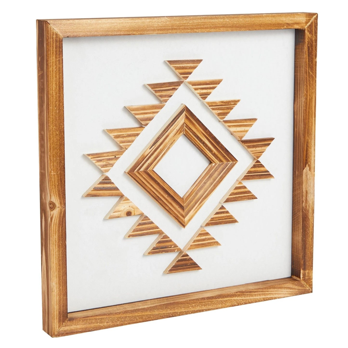 Farmhouse Wood Geometric Wall Art – 13 x 13 In