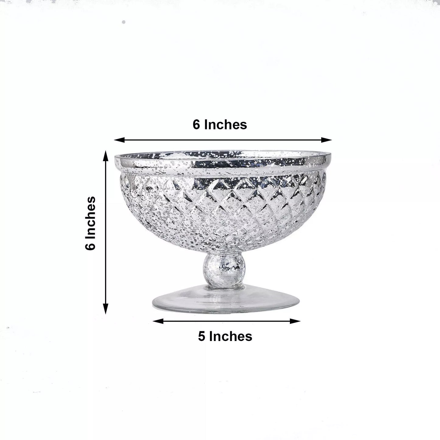 8" Mercury Glass Compote Vase Bowl