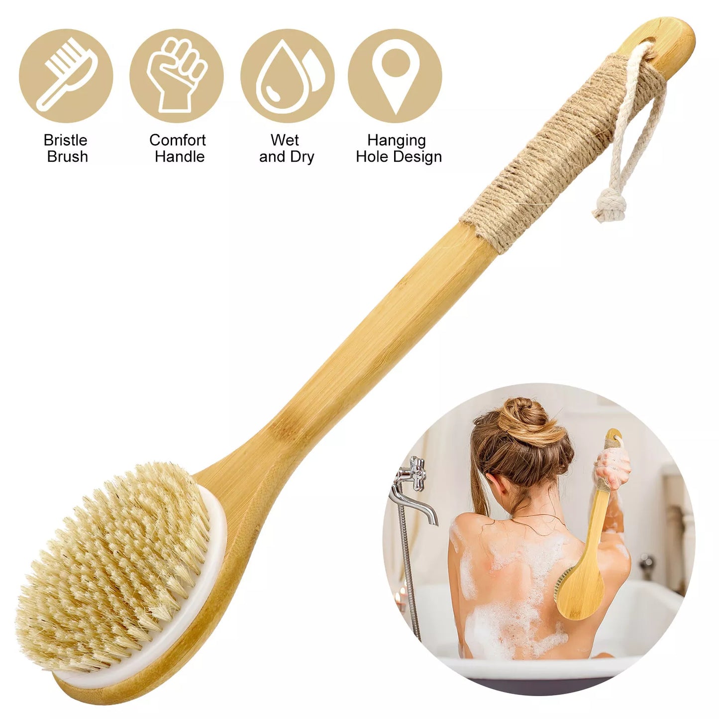 Long Handle Bath Body Brush