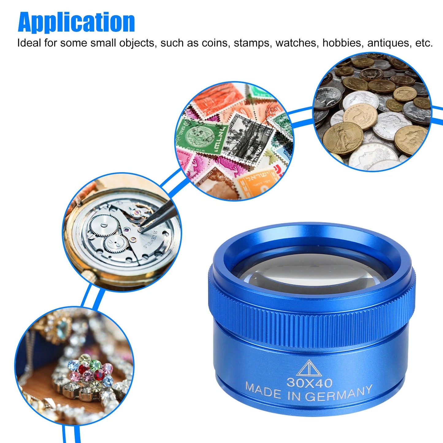 30X Pocket Magnifying Glass – Eye Loop Optical Magnifier