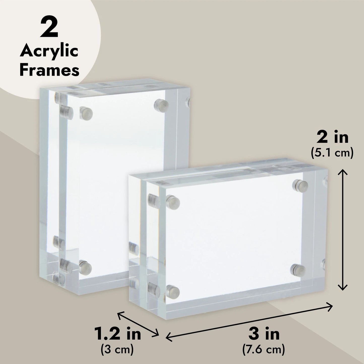 Magnetic Acrylic Photo Frames for 2 x 3 In. Pictures