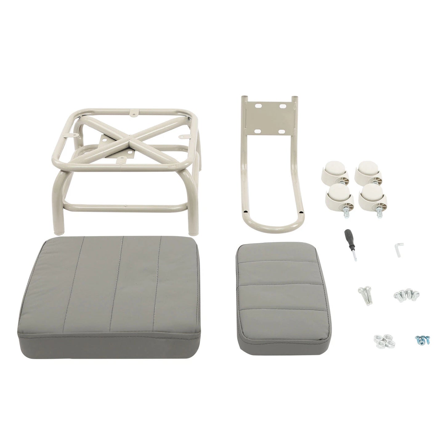 Low Rolling Stool with Backrest – Swivel Caster Wheels