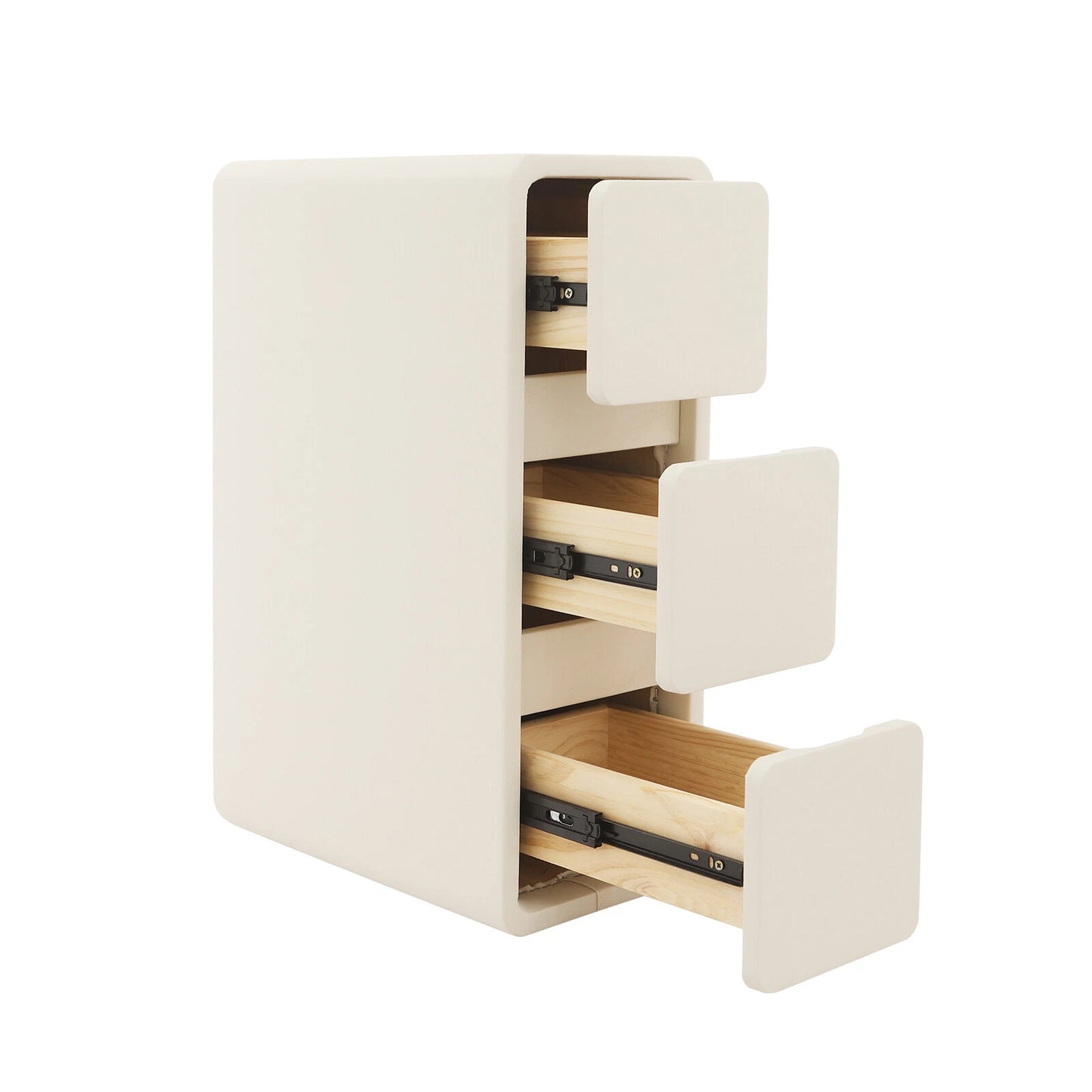 Nightstand Bedside Table with Drawers – Small Narrow Design
