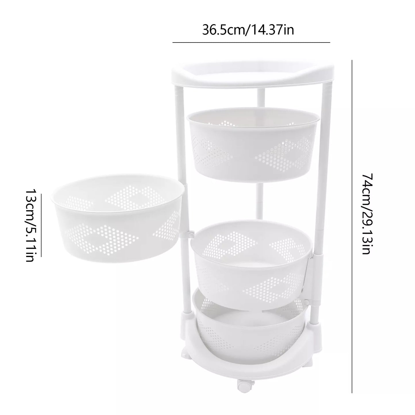 4-Layer Rotating Vegetable & Fruit Basket Organizer