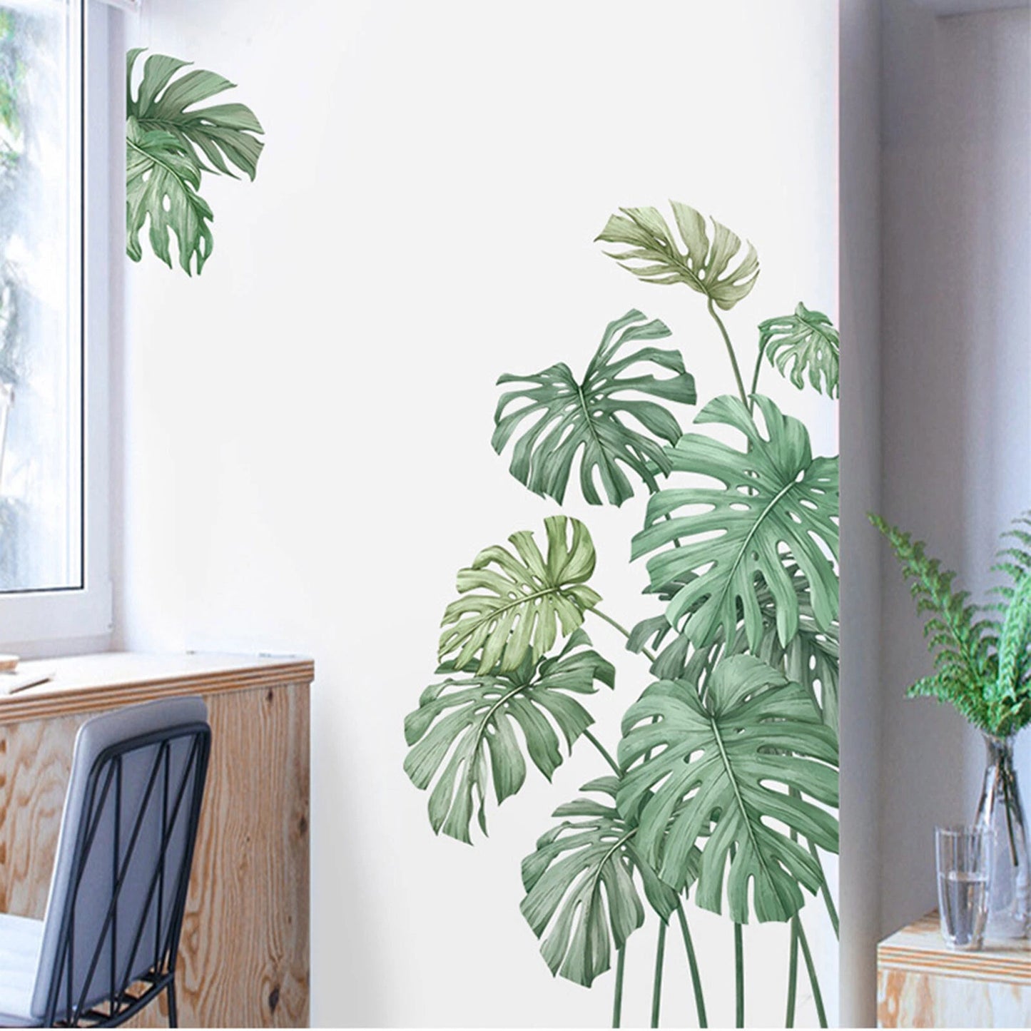 Green Palm Leaves Wall Stickers