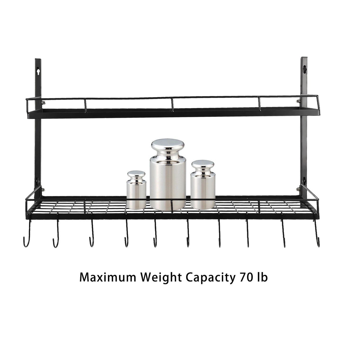 Wall-Mounted Pot & Pan Rack Organizer