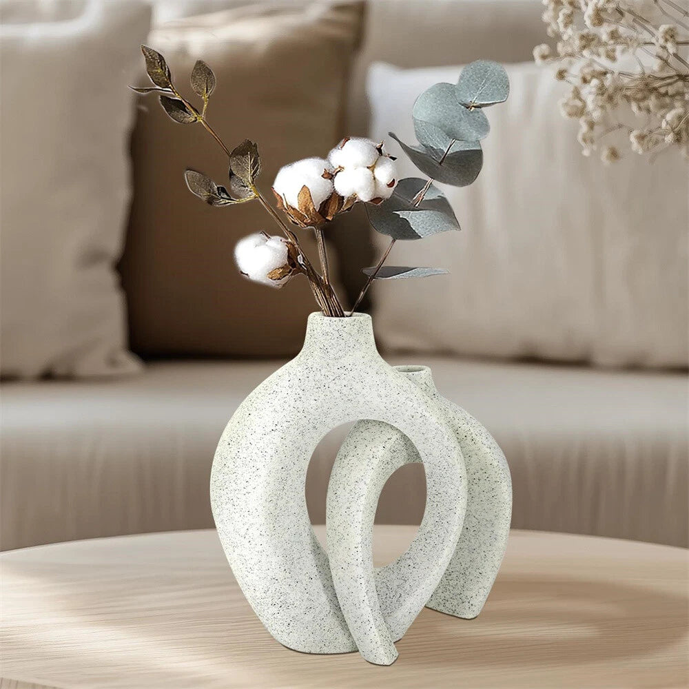 Nordic 3D Hollow Donut Vase Set of 2