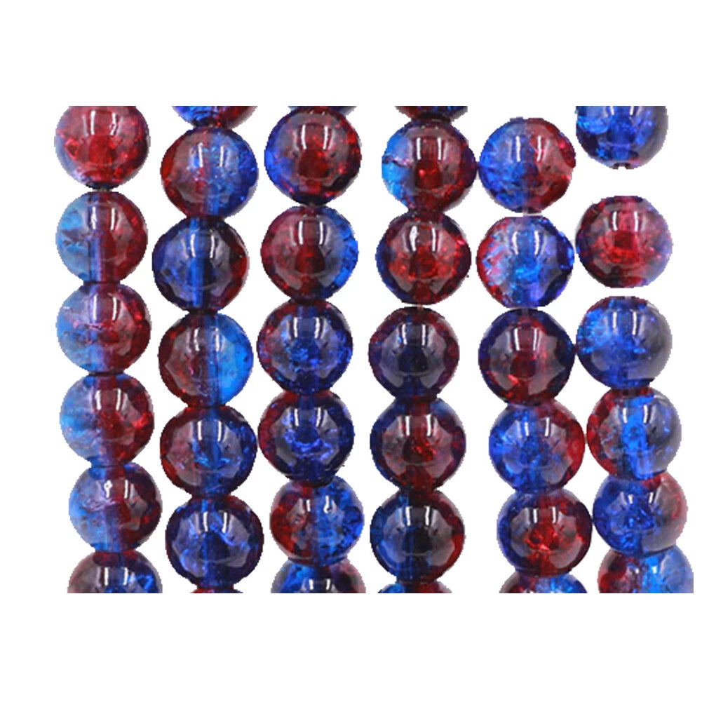200 Pack 8mm Crackle Lampwork Glass Beads