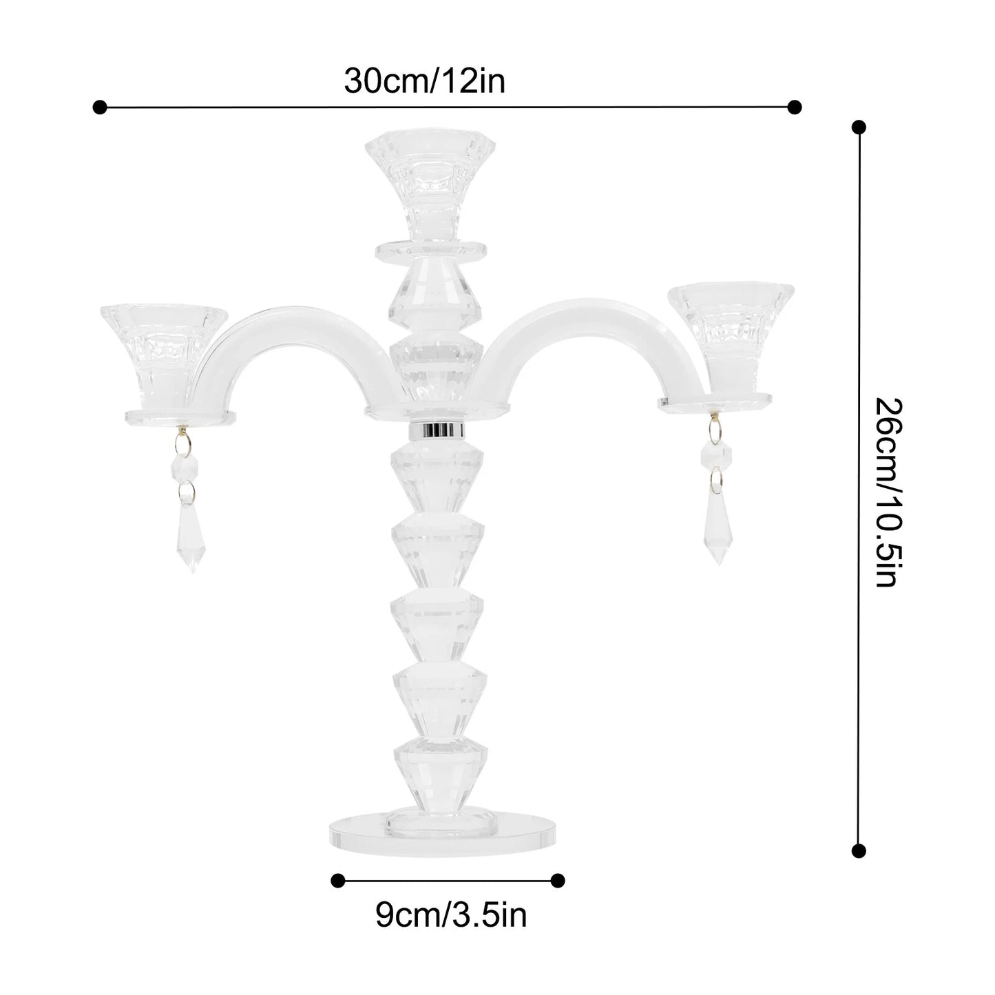 Artificial Crystal Glass Candle Holder