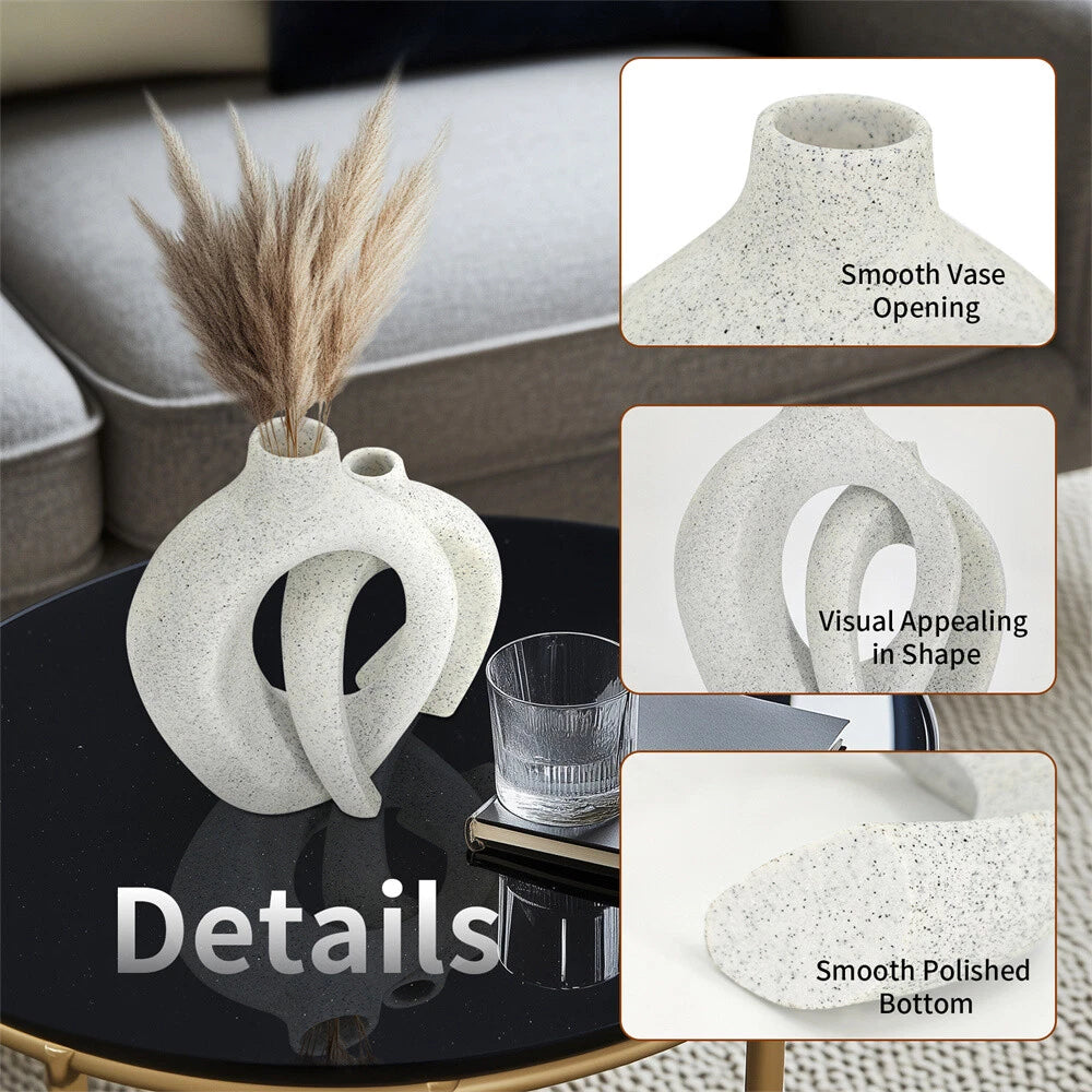 Nordic 3D Hollow Donut Vase Set of 2
